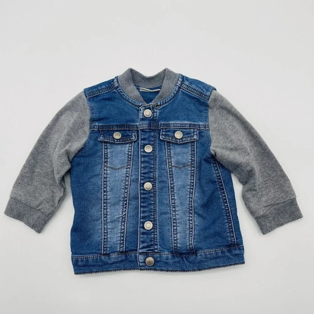 First Impressions Baby Boys 18 Months Mixed Media Denim Jean Jacket in Blue 1311